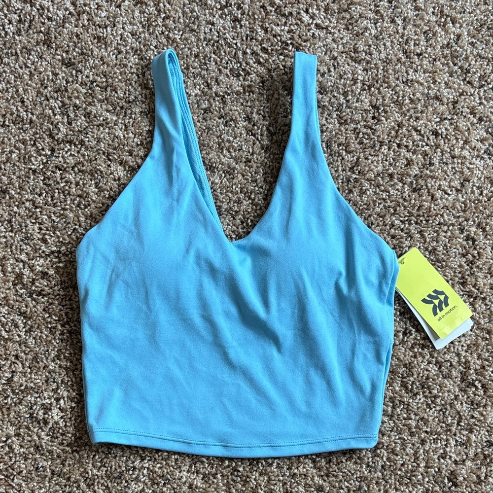 All In Motion Light Support Sports Bra Cropped Length Light Blue, Size XS